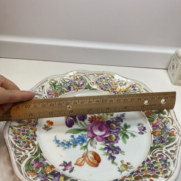 EARLY 1932-44 SCHUMANN BAVARIA CHATEAU DRESDEN ROYAL DRESNER ART SALAD PLATES - Picture 11 of 12